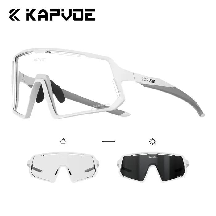 KAPVOE lunettes de cyclisme photochromiques sport conduite course randonnée rouge UV400 lunettes hom