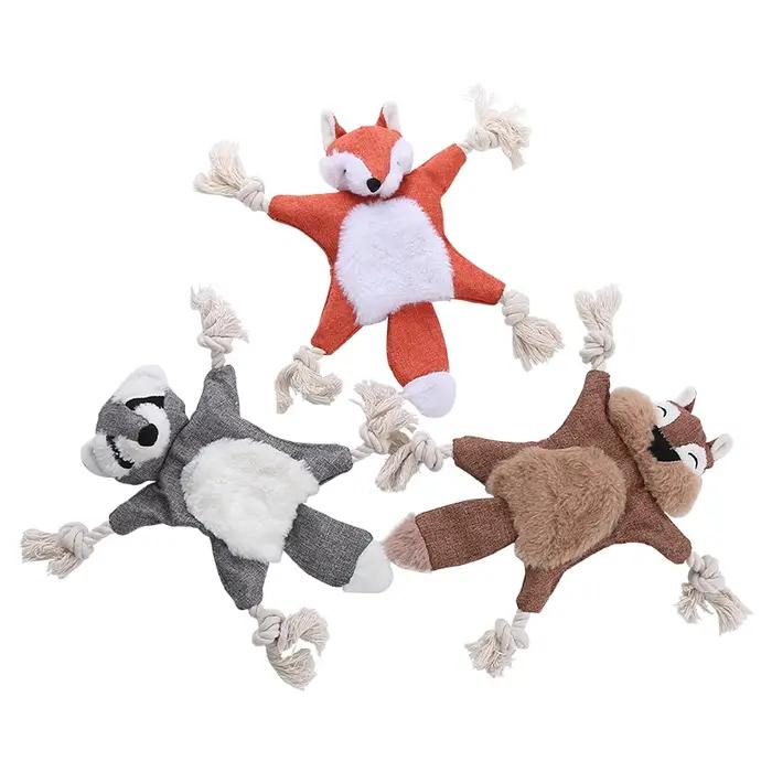Chien en peluche écureuil renard coquille forme contenant du papier sonore BB appelé jouet molaire résistant aux morsures pour animaux de compagnie