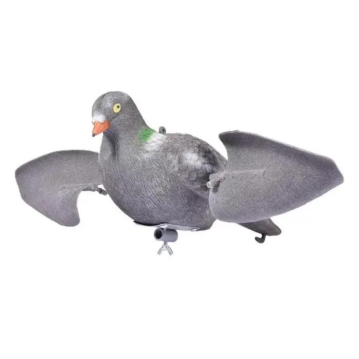 Leurre de pigeon tournoyant réaliste pour chasse - colombe peinte avec ailes volantes décor jardin