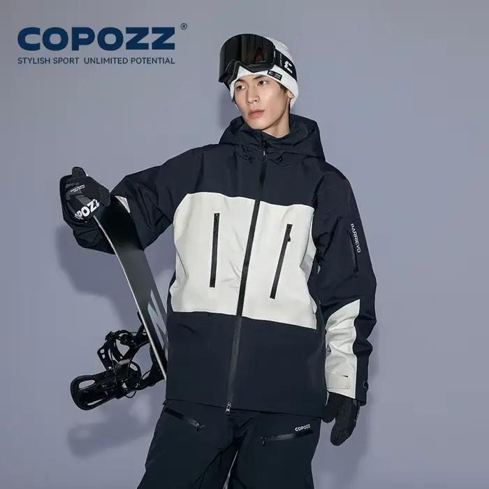 COPOZZ veste de Ski femmes homme vêtements de Ski à capuche coupe-vent hiver salopette