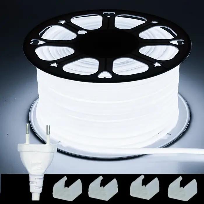 Bande lumineuse LED COB 288 diodes/M 220V prise ue RA90 blanc chaud 3000K 4500K 6500K