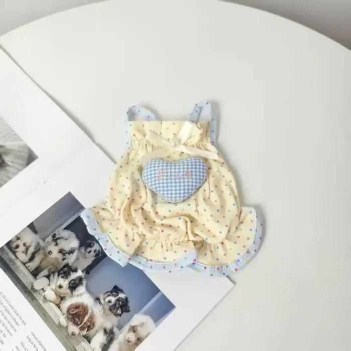 Robes élégantes et confortables pour chiens et chats en fibre de polyester à motifs à pois pour printemps et été