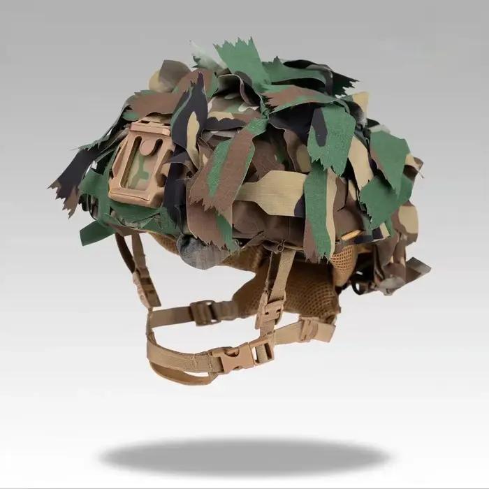 Housse camouflage A-23 pour casque tactique chasse - couverture textile discrétion optimale terrain