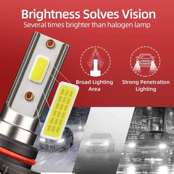 CROSSFOX 2 pièces ampoules de phares LED de voiture H8 H9 H11 H7 60W 12000LM 9005 HB3 9006 HB4 5000K