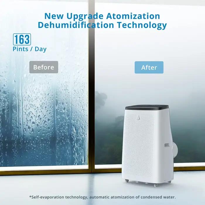 Climatiseur portable avec télécommande, 14 000BTU (RAE prédit), DeAquarelle, Ventilateur avec téléco