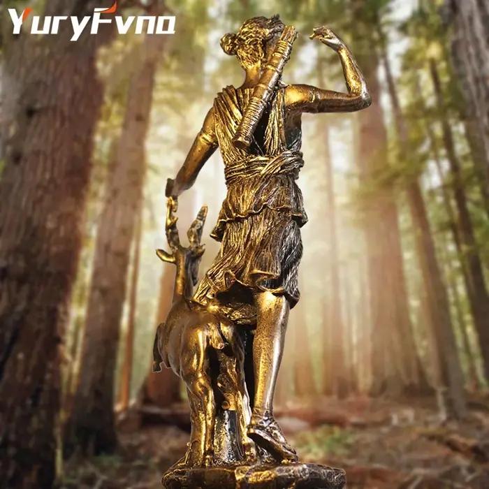 YuryFvna-Sculpture de déesse de la chasse en résine vintage
