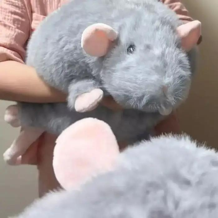 Poupée souris créative 30/45/90cm, en peluche, dessin animé, branche de fleur, Rat, figurine animale