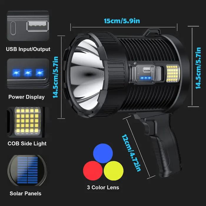 Projecteur rechargeable 900000 Lumens Led spots poche grande lampe de poche Super lumineux project