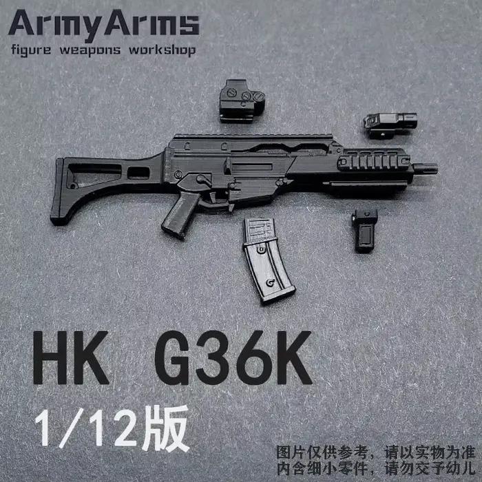 ArmyArms Modèle assemblé HK G36K à l'échelle 1/12, accessoire pour soldat de 6 pouces, COD Dark Zone Battlefield, jouet décoratif militaire