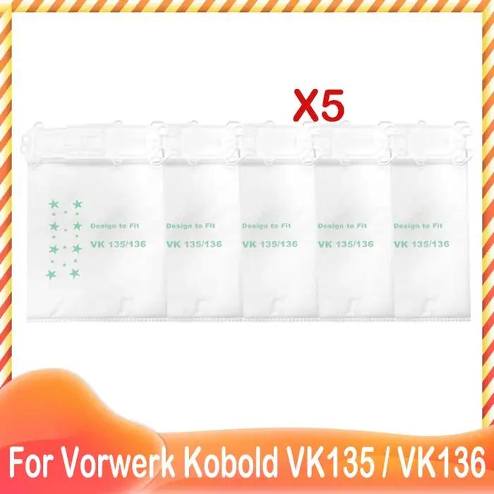 Sac à poussière de remplacement pour aspirateur Vorwerk Kobold VK135 VK136 avec filtres de protection du moteur variétés de couleurs pour une utilisation quotidienne et cadeau spécial