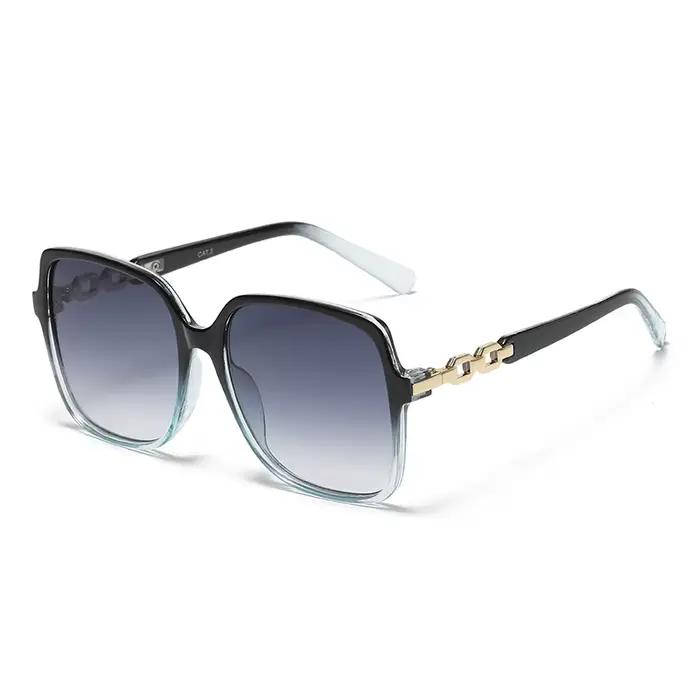 Lunettes de soleil femme grand cadre carré - Gradient coloré UV400 - Vélo et outdoor fashion