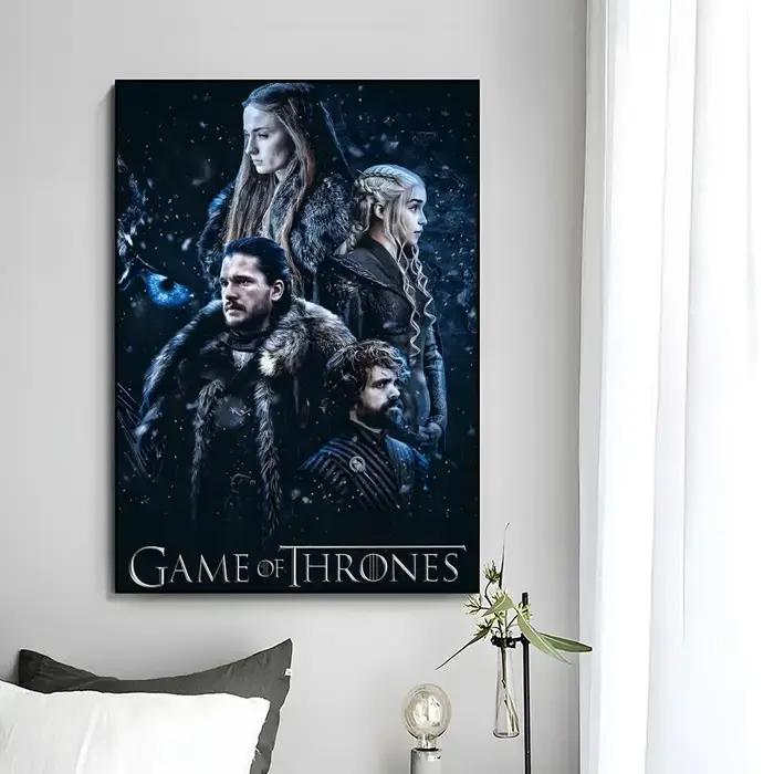 D-dragon Game Of T-Thrones W-Western affiche HD art collant mur étanche maison salon chambre bar déc