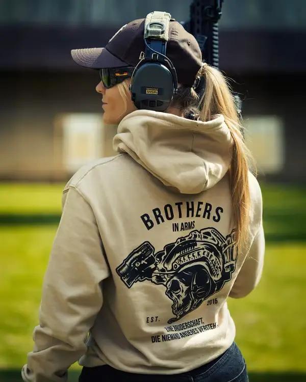 Brothers in Arms _ Sweat à capuche graphique en coton de luxe haut de gamme