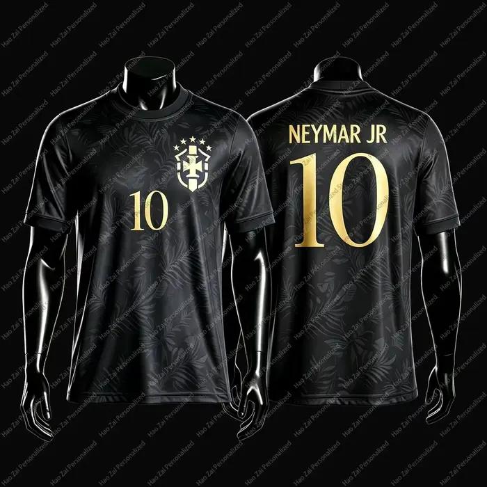 Maillots/T-shirts édition fan de l'équipe nationale du Brésil 2026 : Neymar # 10 Vinícius # 7—Hauts de sport et décontractés pour enfants, adultes, hommes et femmes