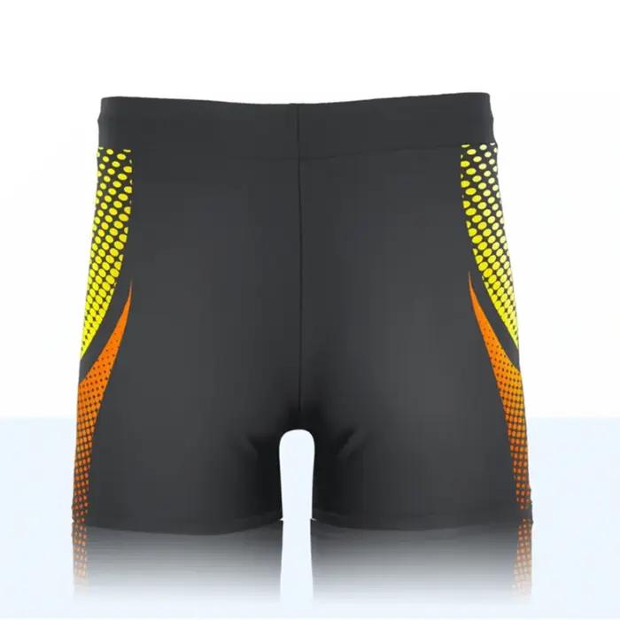 Maillot de bain imprimé graphique géométrique et lettre pour homme, short extensible, taille europée