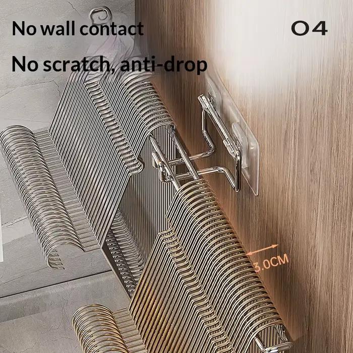 Organisateur de rangement pour cintres à vêtements - Parfait pour le balcon, la cuisine, la chambre. Pas de perçage requis. Étagère de rangement