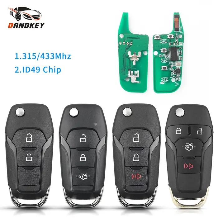 Dandkey pour Ford clé voiture clé à distance pour Ford F150 Ranger 2015 - 2018 Escort Fusion 2013-20