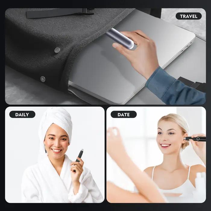 Tondeuse à poils de nez lavable, rasoir et épilateur pour poils nasaux