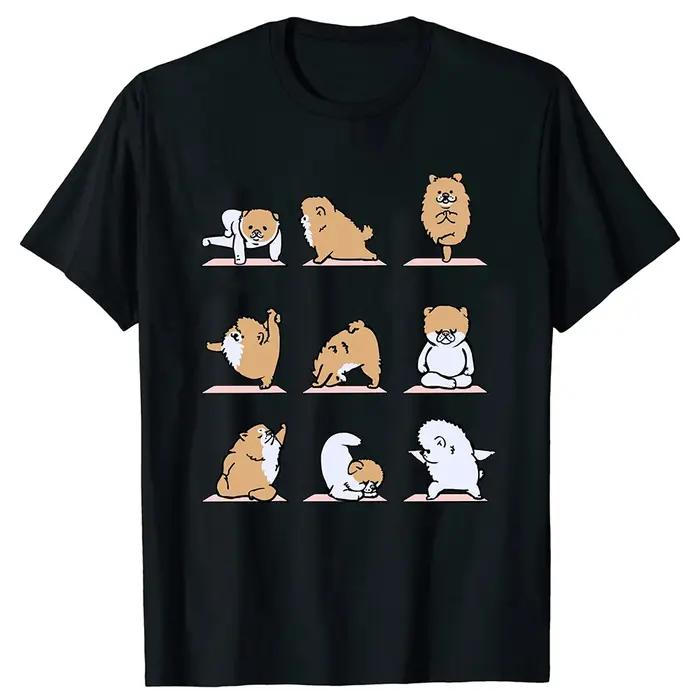T-Shirt à Manches Courtes en Coton pour Homme, Streetwear Graphique, Style FN anian Dog Pom Anatomy, Cadeaux pour Amoureux des Chiens