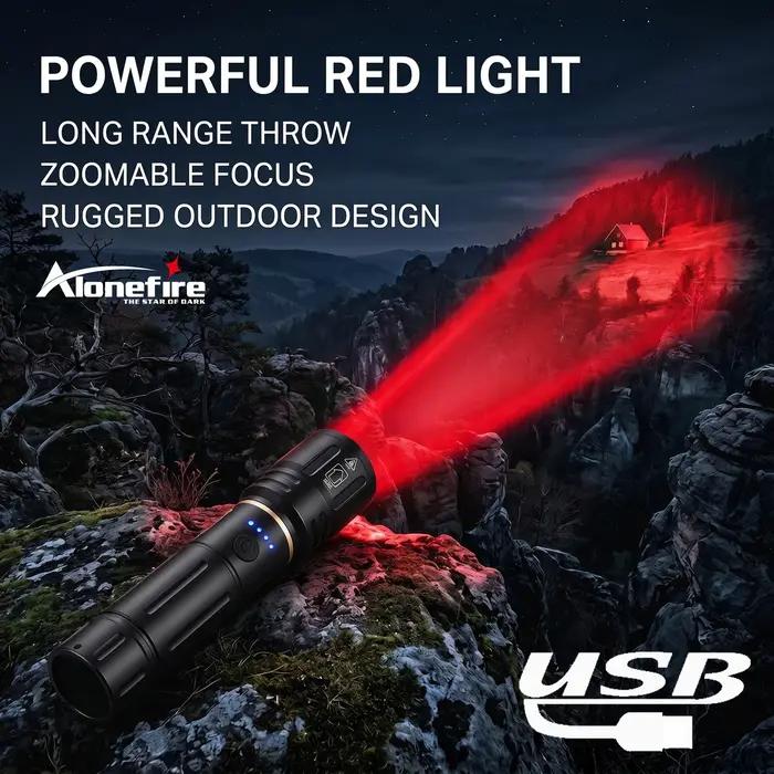 Lampe torche rechargeable Alonefire Zoom haute puissance