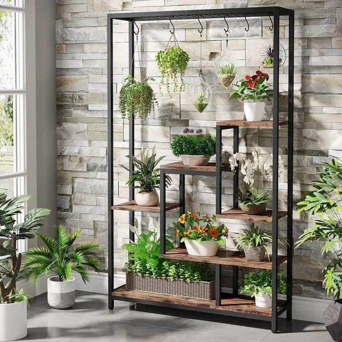 Tribesigns Support pour plantes d'intérieur à 5 niveaux de hauteur, grande étagère pour plantes en m