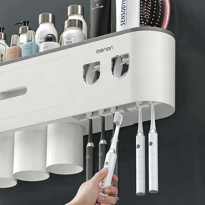 Porte-brosse à dents inversé à Adsorption magnétique, support mural Double distributeur automatique