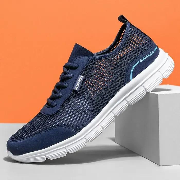 Chaussures de course en maille d'été pour homme stables et respirantes polyesters occasionnels sportifs et cadeaux de débutants