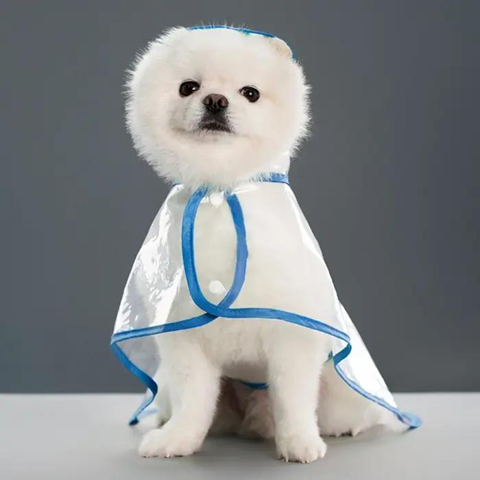 Imperméable à capuche transparent pour animaux de compagnie