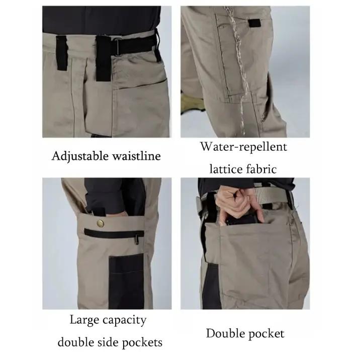 Pantalon travail chasse résistant multi-poches droit cargo outdoor printemps automne casual