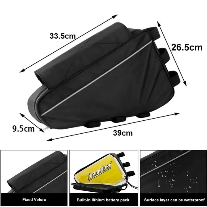 36V 48V 60V 72V E-BIKE vélo électrique Triangle batterie sac noir cadre de vélo Triangle sacs charge