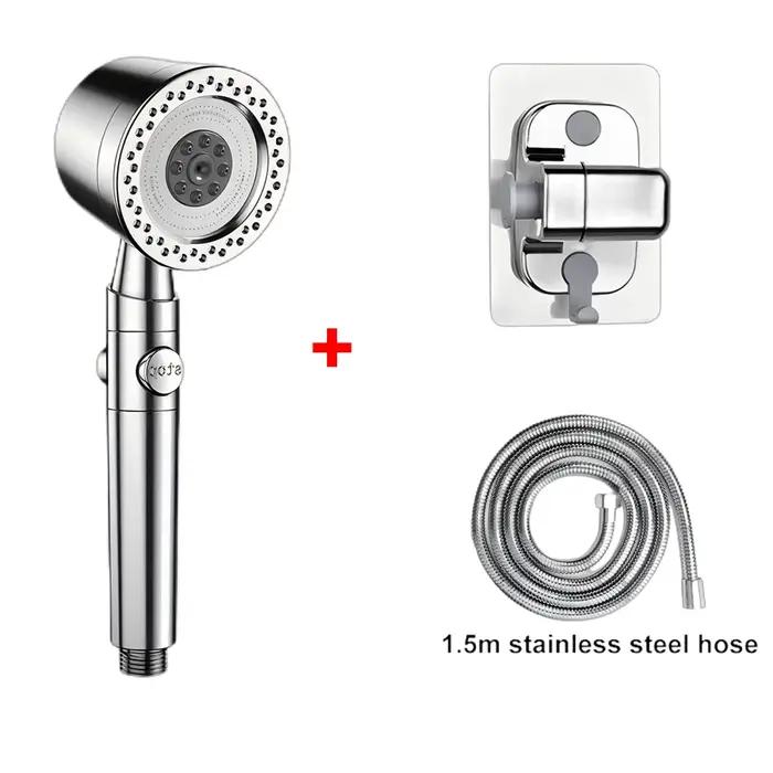 Douchette Main 5 Modes Spray Économie Eau ABS Spa Portable Grand Débit Filtre Salle de Bain Robinet Douche