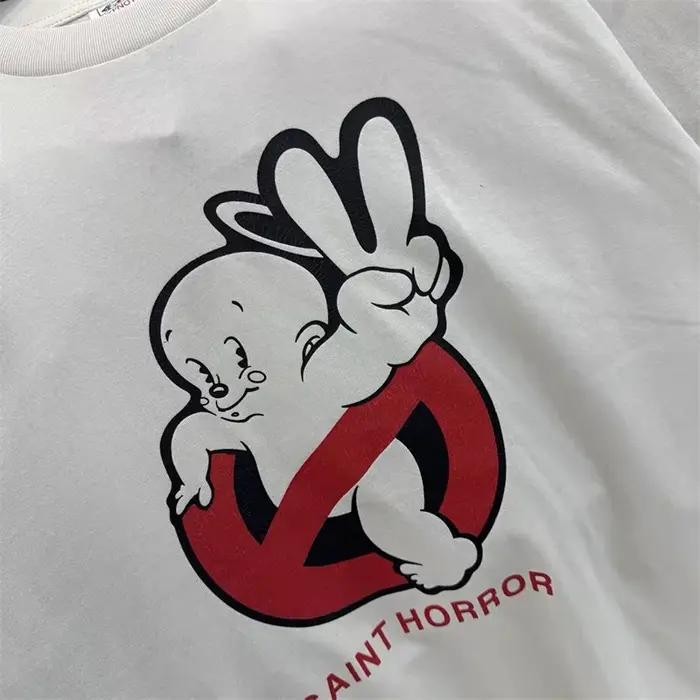 SAINT Mxxxxxx T-shirts à manches courtes avec imprimé petit ange pour hommes et femmes, t-shirts décontractés blancs