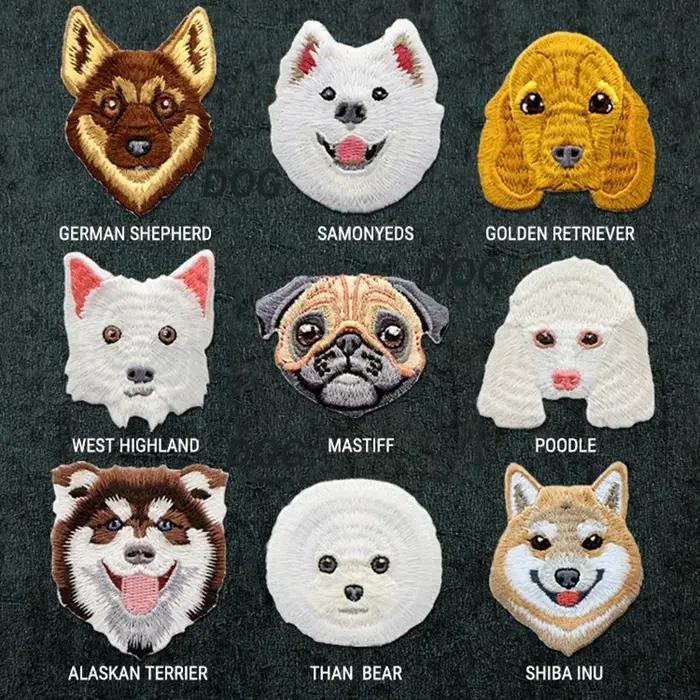Patchs à broder à repasser tête de chien mignon pour vêtements chaussures et accessoires de bricolage occasions spéciales