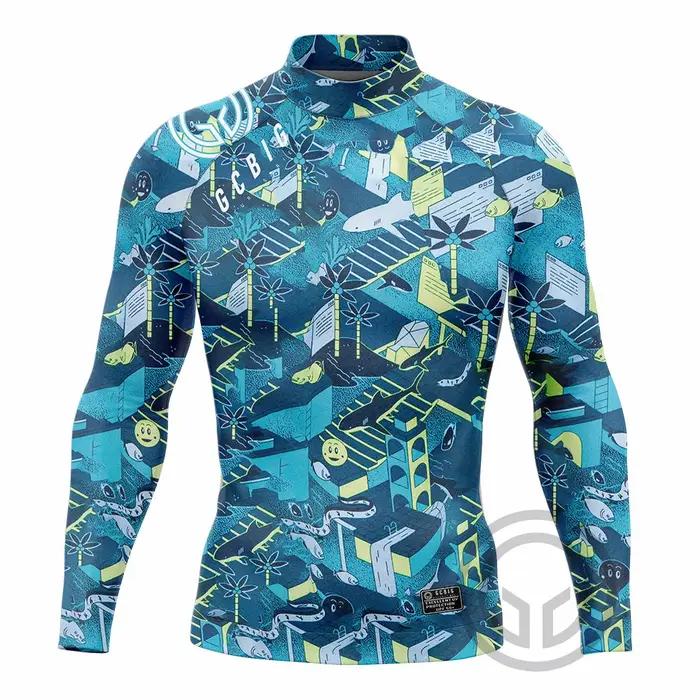 Maillot de bain à manches longues pour hommes, vêtements de surf, t-shirt de natation, maillot de ba