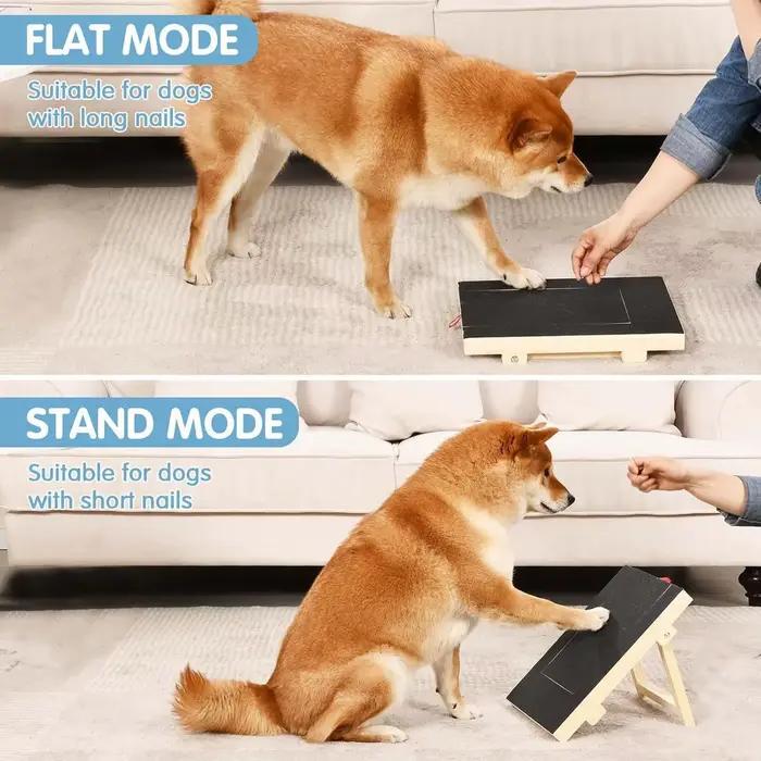 Grattoir en bois pour chiens avec boîte à friandises intégrée