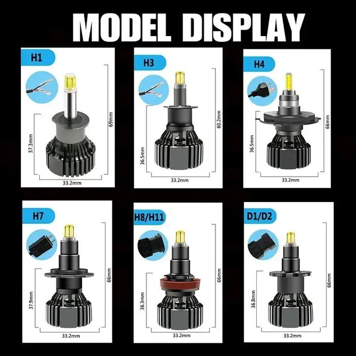 OVEHEL ampoule de phare de voiture H7 LED H4 H11 6400000LM 5400W Canbus LED H8 HB4 HB3 9005 9006 D1S