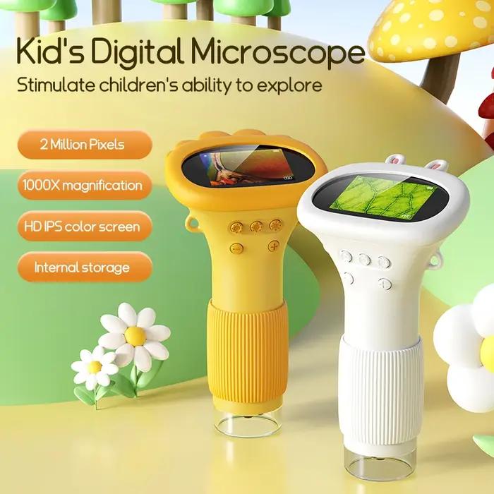Mini Microscope de poche de 2.0 pouces 1000X, ustensiles d'expérimentation scientifique pour enfants