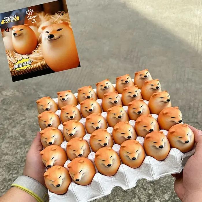 Décorations créatives en forme d'oeuf Shiba Inu pour la maison et le bureau