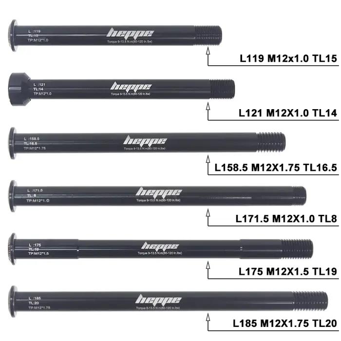 Brochettes d'essieu traversant de vélo de route de montagne HEPPE M12 M15 arbre de fourche avant moy