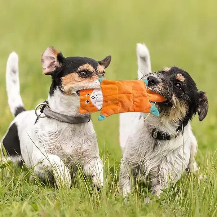 Jouet grinçant en forme d'animal pour chien, jouets en peluche résistants aux morsures pour petits et moyens chiens, jouets interactifs pour chiots, accessoires pour chiens