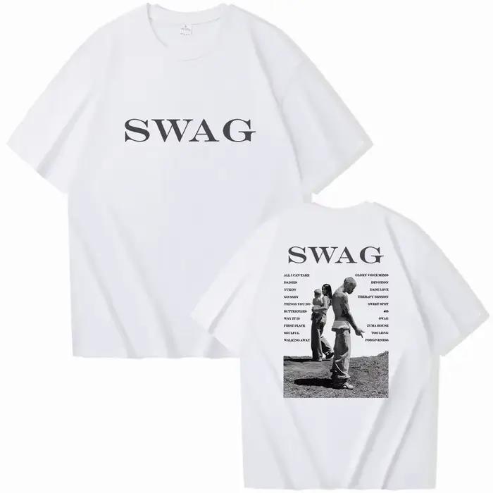 Bieber SWAG 2025 Justin Album T-shirt 2 faces col rond manches courtes chemises Fans cadeau