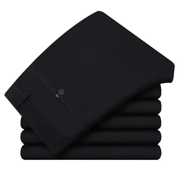 Pantalon de costume pour homme en coton, style décontracté, épais pour l'automne, fin pour l'été, avec zip, adapté aux affaires, camping et événements sociaux