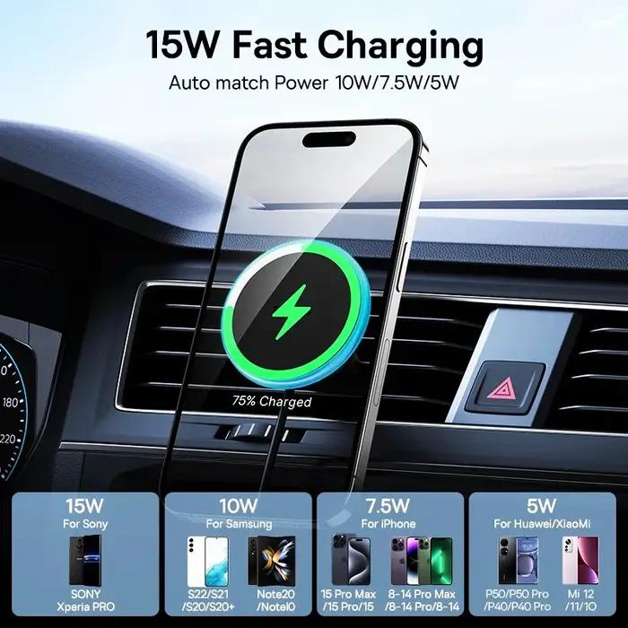 Support magnétique pour téléphone de voiture, chargement sans fil 15W, Base MagSafe, pour Volvo XC40
