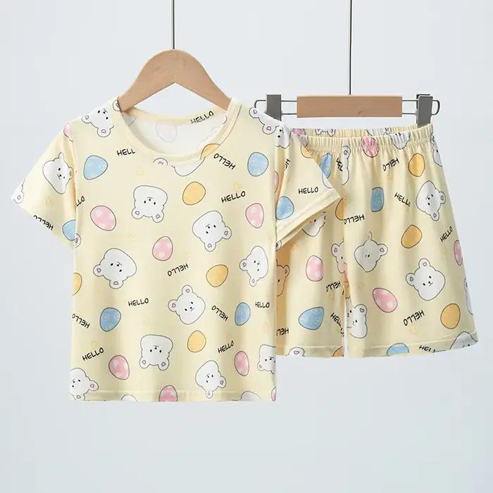 Short à manches courtes imprimé mignon pour enfants, haut de dinosaure Joker décontracté, vêtements
