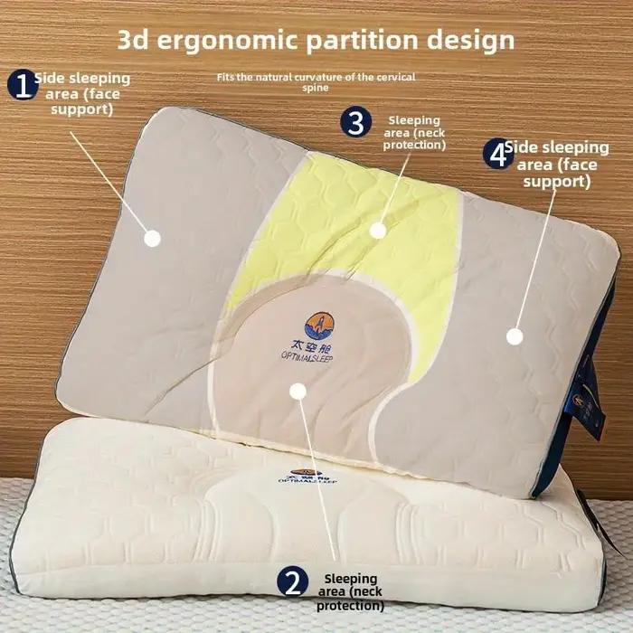 Oreiller mémoire de forme latex massage cervical - Aide au sommeil profond et confort optimal