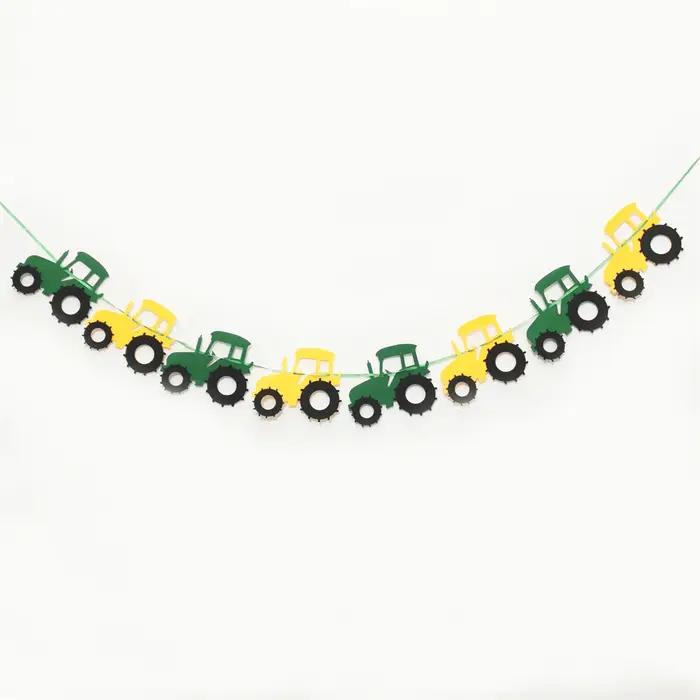 Tracteur pelle thème joyeux anniversaire bannière guirlande décoration de fête tracteur banderole ba