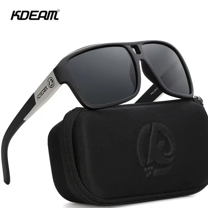 KDEAM-Lunettes de soleil polarisées Jam Lifestyle pour homme, verres solaires carrés, miroir flash,