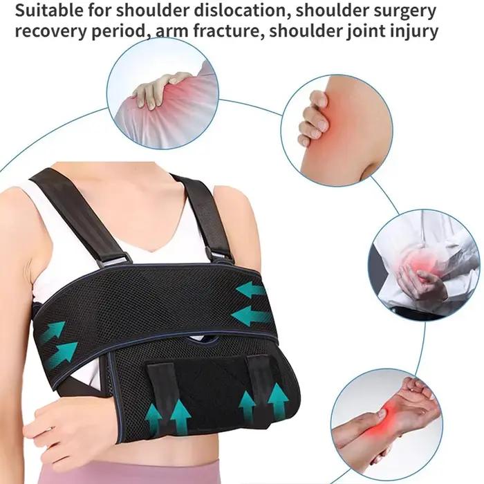 Attelle d'épaule transparente pour immobilisation et soulagement de la douleur occasion fracture entorse blessure récupération convalescence sportive cadeau pour femme homme