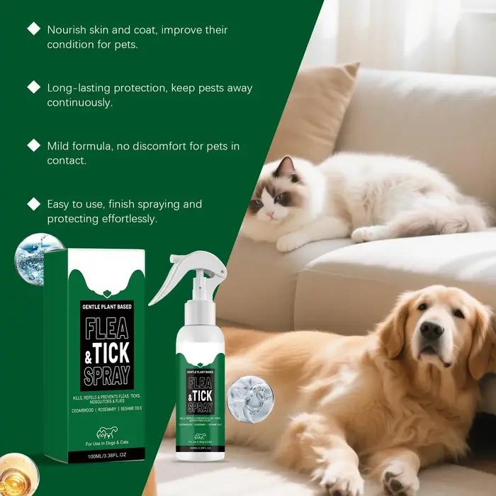 Spray anti-puces et tiques 100 ml pour chiens et chats