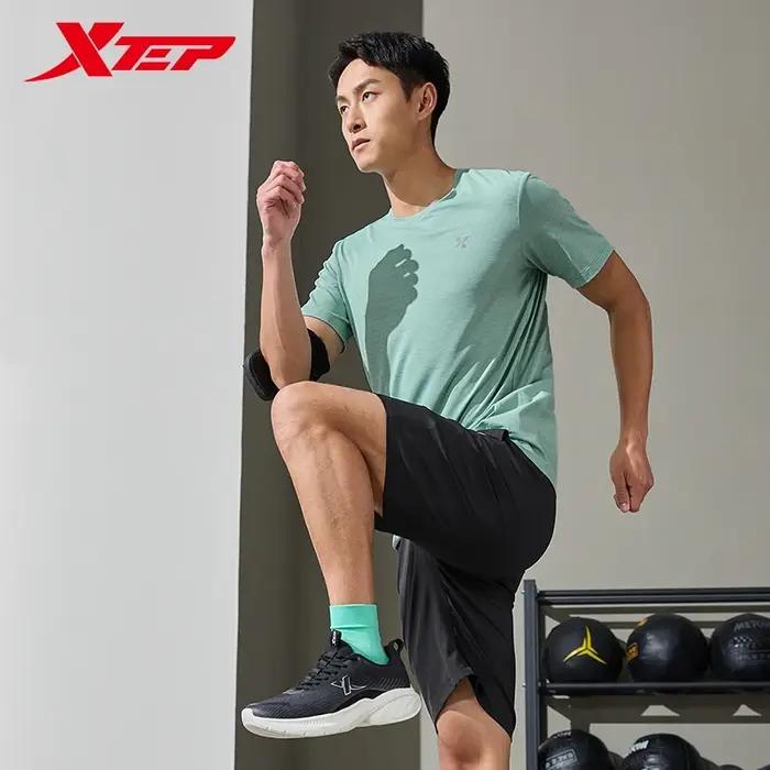 Xtep combinaison de sport à manches courtes pour hommes été combinaison à séchage rapide sport absor